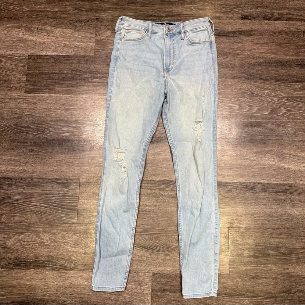 Hollister Ultra High Rise Super Skinny Jeans 7R Blue Soft Stretch Women 28 X 28